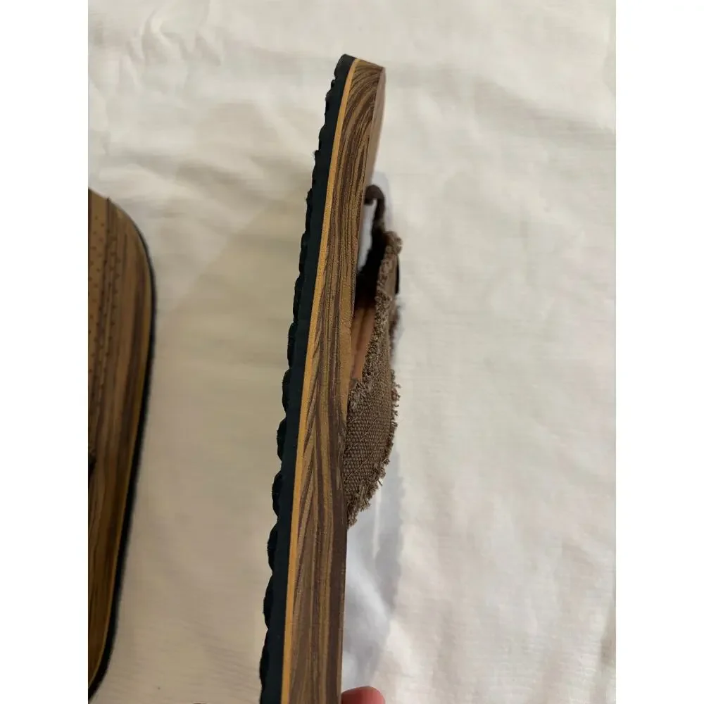 Sketchers Mens 10 Foam Flip Flop Sandals Brown Toe Post Thong Slip-On Comfort
